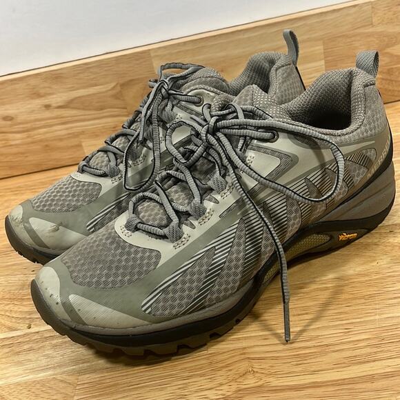Merrell 8 Siren Edge Womens Aluminum Boulder Gray Vibram Bottoms Hiking Sneakers - Picture 1 of 15